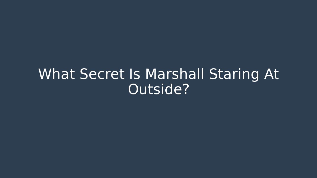 What Secret Is Marshall Staring At Outside?