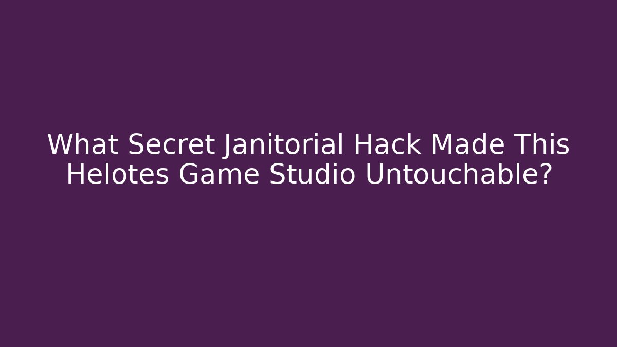 What Secret Janitorial Hack Made This Helotes Game Studio Untouchable?