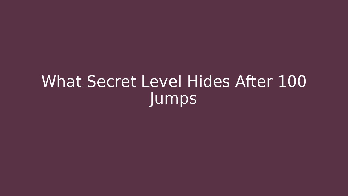What Secret Level Hides After 100 Jumps - Critter Realm