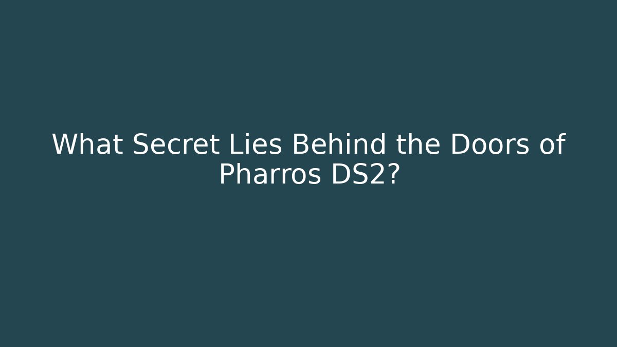 What Secret Lies Behind the Doors of Pharros DS2?