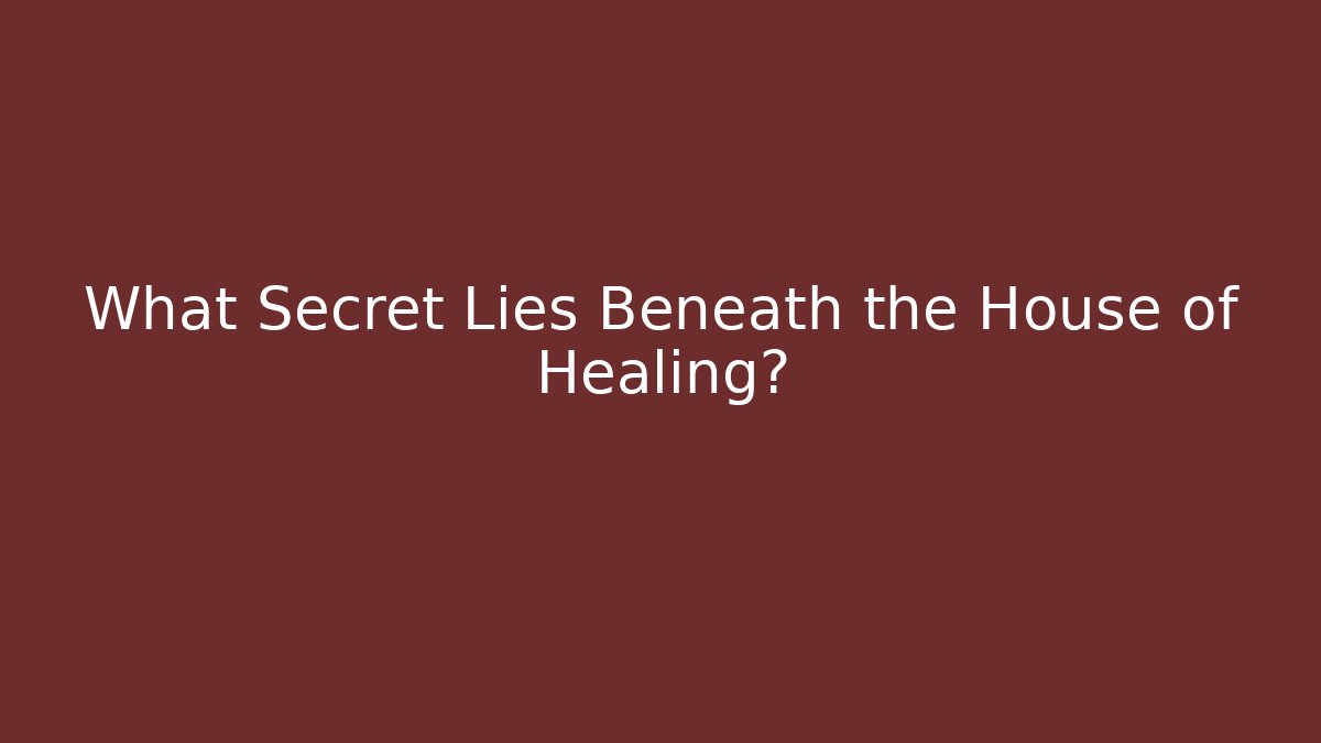 What Secret Lies Beneath the House of Healing?