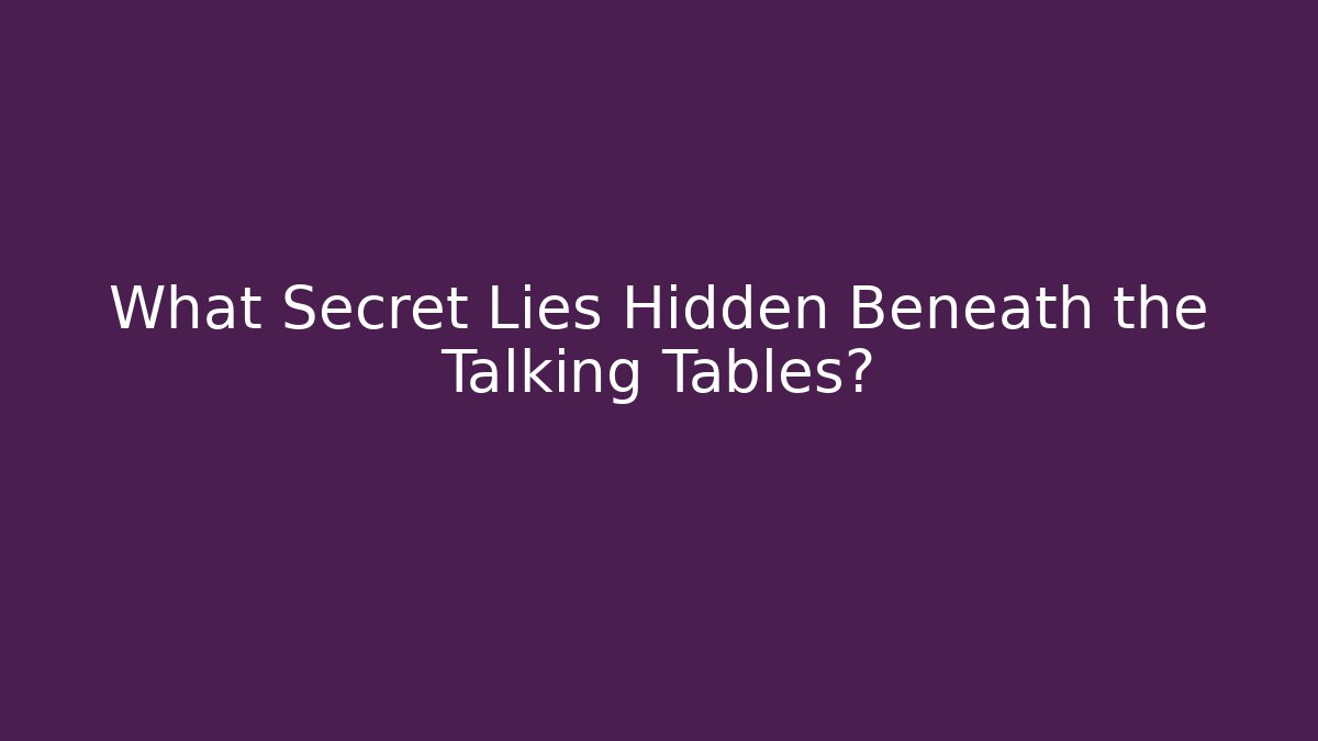 What Secret Lies Hidden Beneath the Talking Tables?