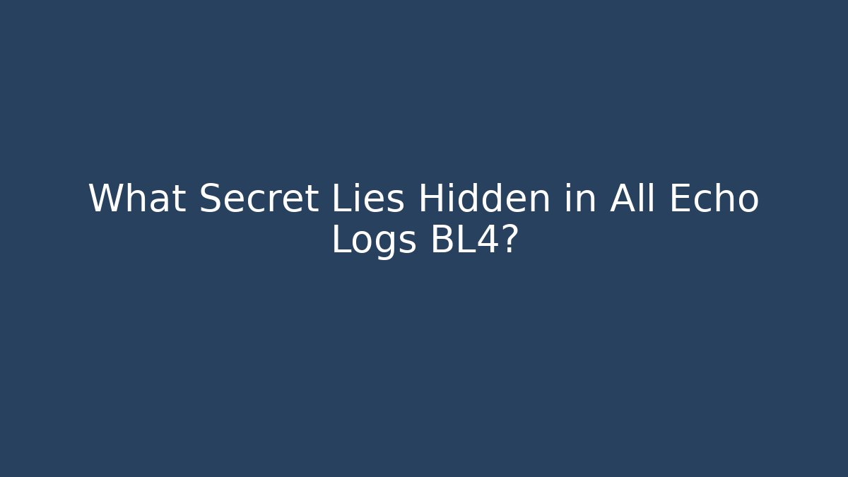What Secret Lies Hidden in All Echo Logs BL4?