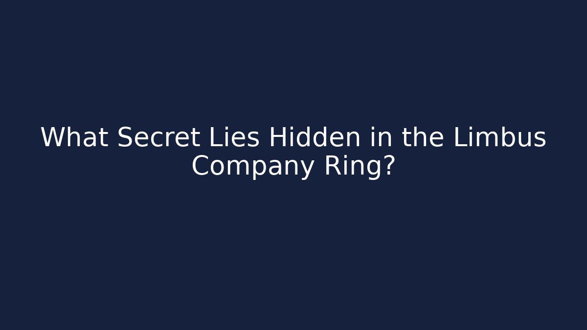 What Secret Lies Hidden in the Limbus Company Ring?