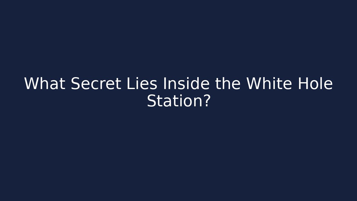 What Secret Lies Inside the White Hole Station?
