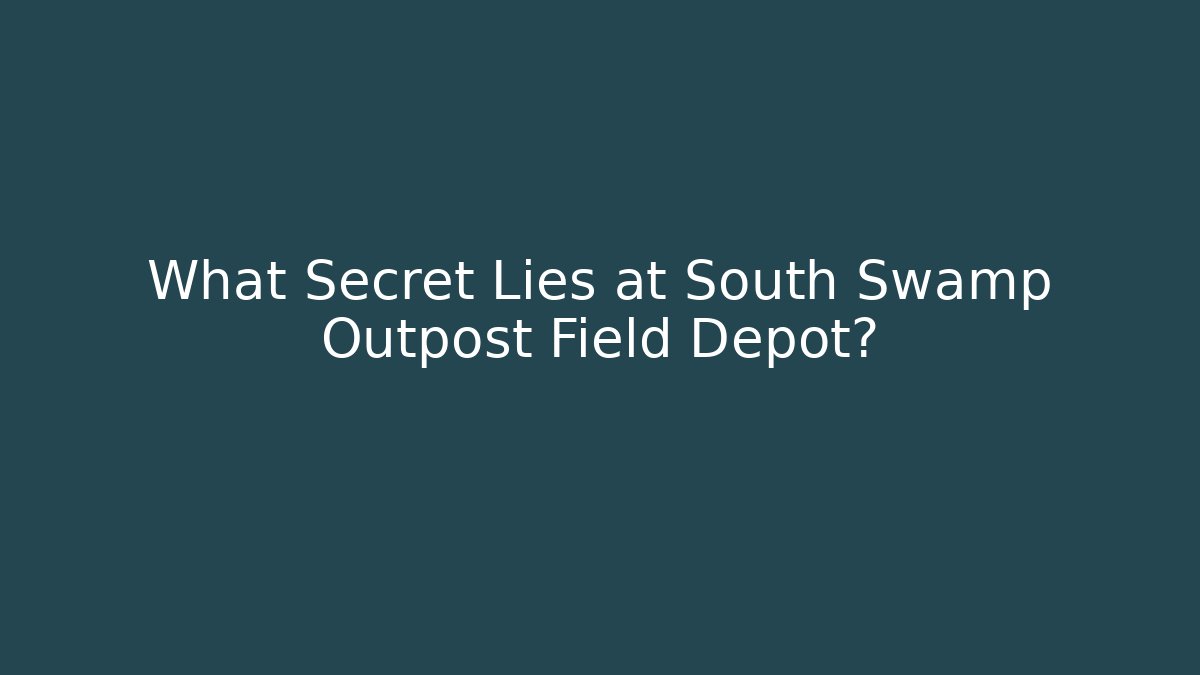 What Secret Lies at South Swamp Outpost Field Depot?