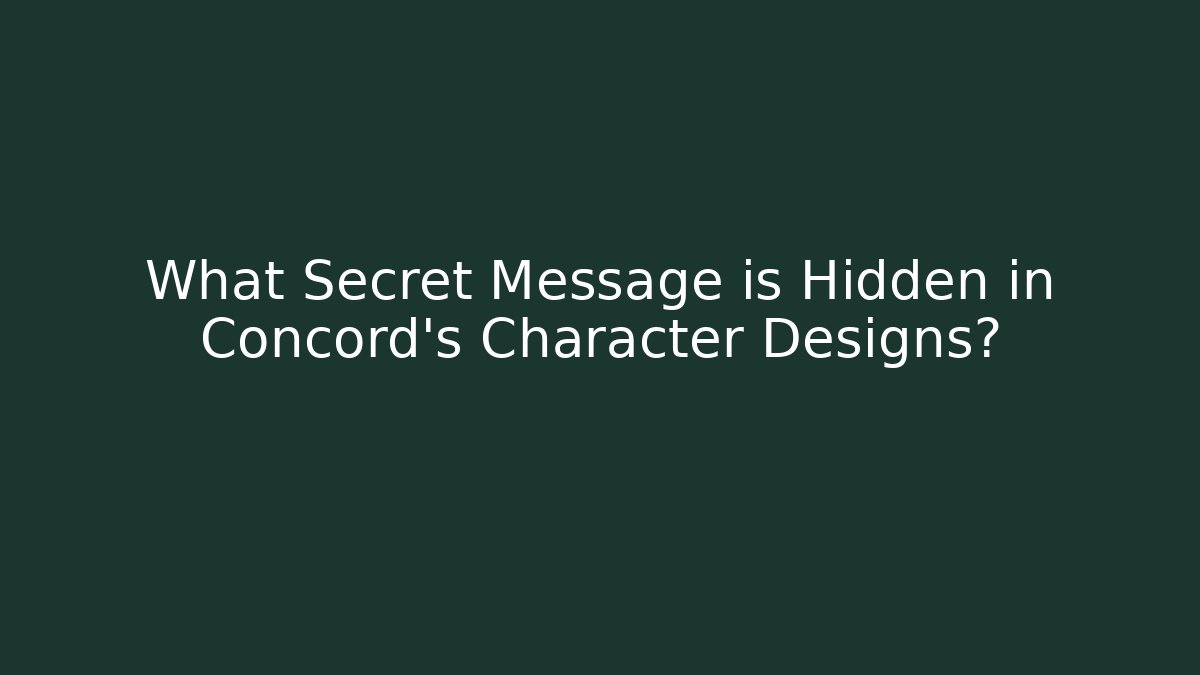 What Secret Message is Hidden in Concord's Character Designs? - Critter Realm
