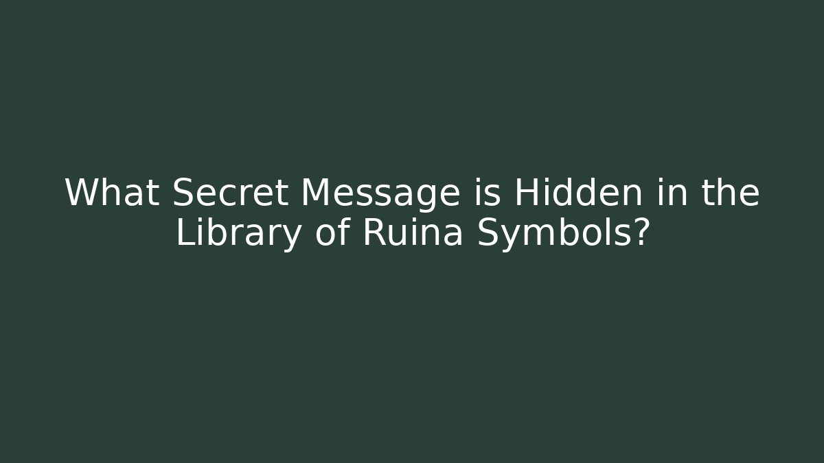 What Secret Message is Hidden in the Library of Ruina Symbols?