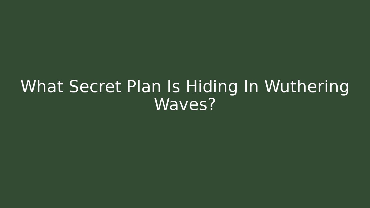 What Secret Plan Is Hiding In Wuthering Waves?