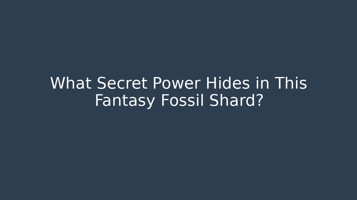 What Secret Power Hides in This Fantasy Fossil Shard? - Critter Realm