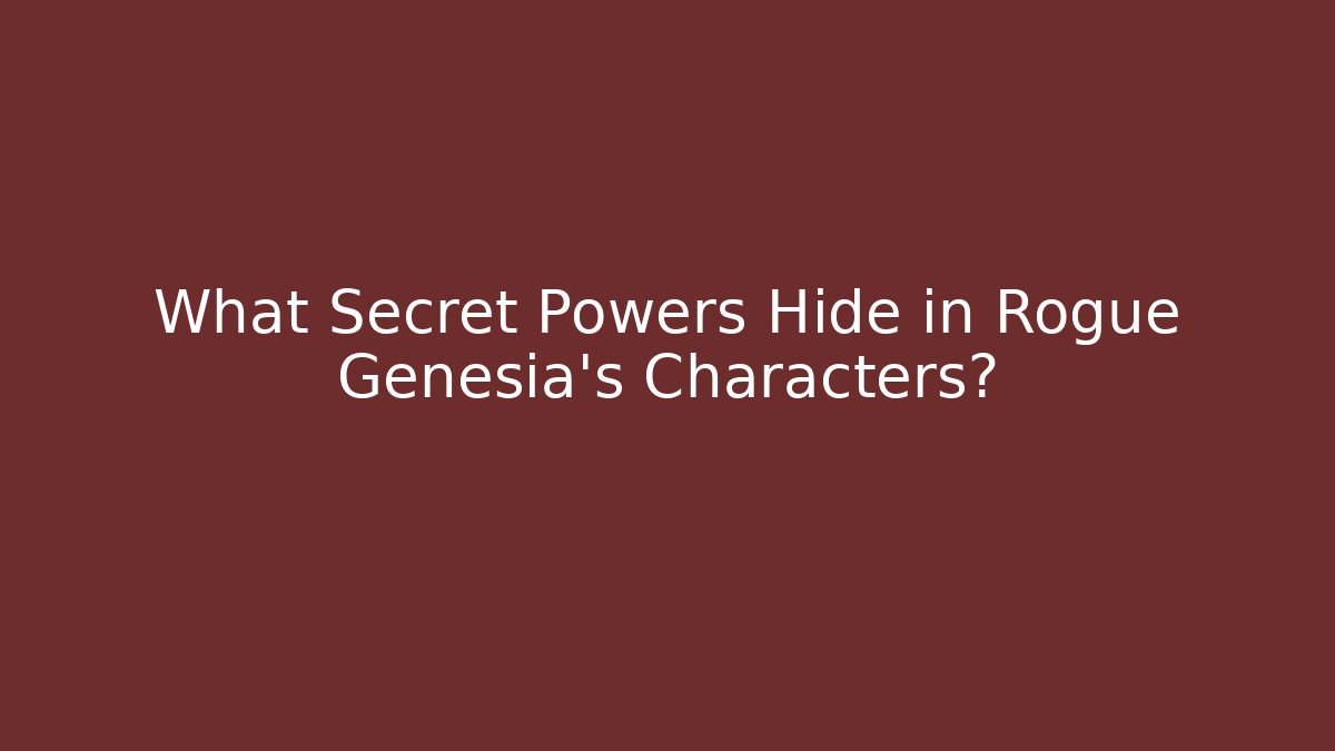 What Secret Powers Hide in Rogue Genesia's Characters? - Critter Realm