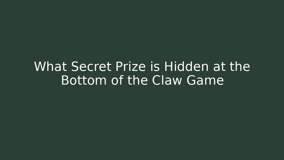 What Secret Prize is Hidden at the Bottom of the Claw Game