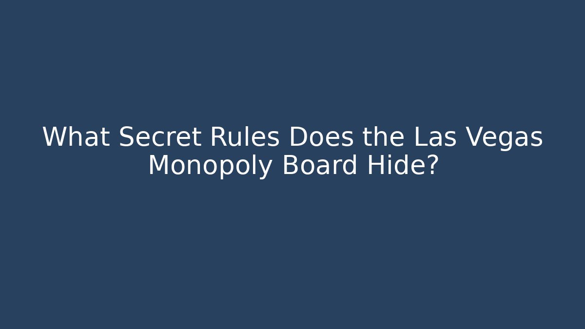 What Secret Rules Does the Las Vegas Monopoly Board Hide?