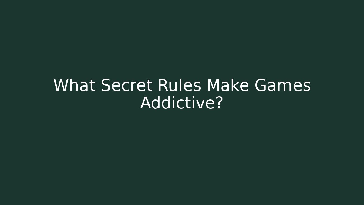 What Secret Rules Make Games Addictive? - Critter Realm