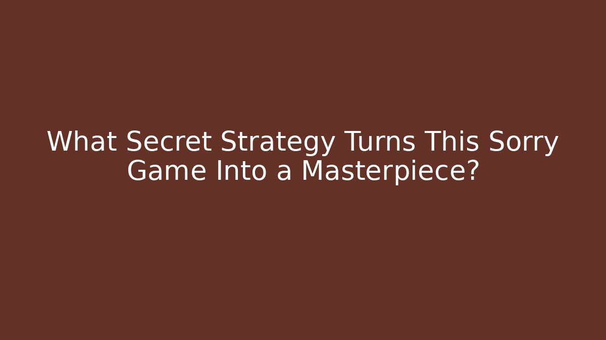 What Secret Strategy Turns This Sorry Game Into a Masterpiece? - Critter Realm