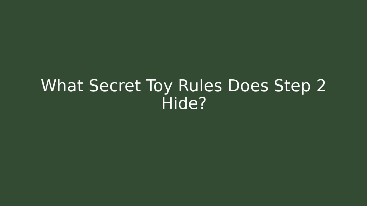 What Secret Toy Rules Does Step 2 Hide?