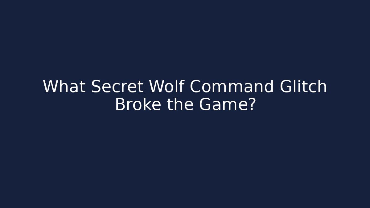 What Secret Wolf Command Glitch Broke the Game? - Critter Realm