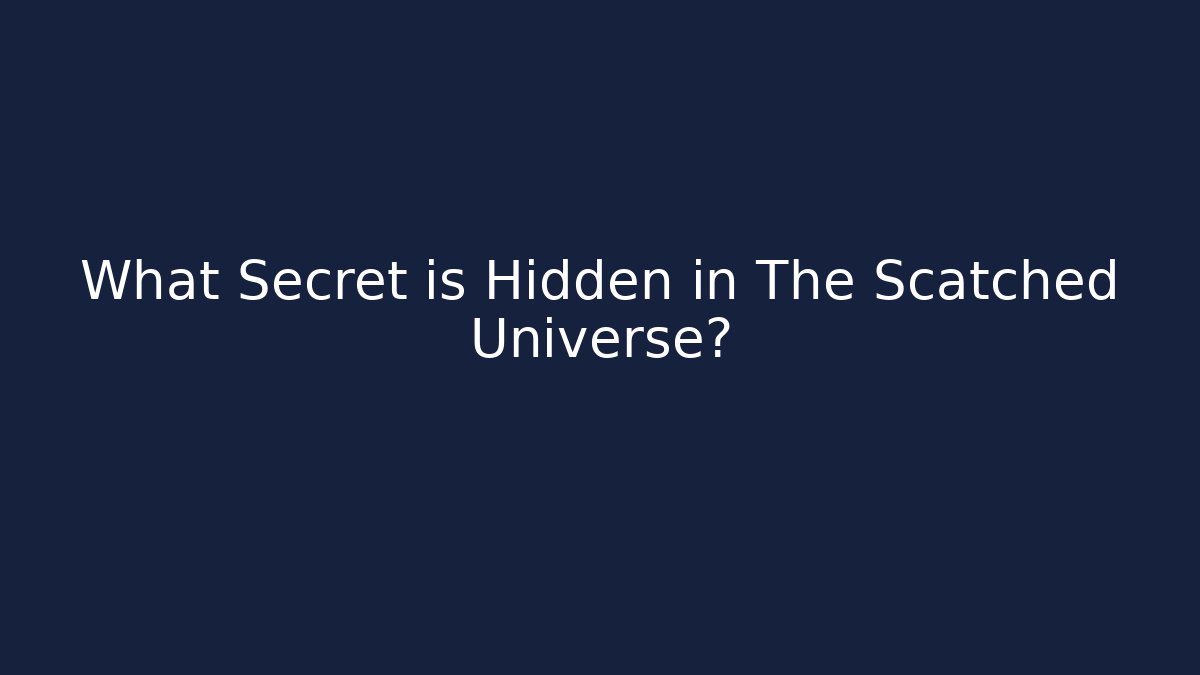 What Secret is Hidden in The Scatched Universe?