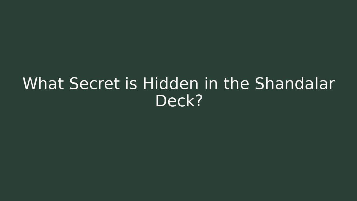 What Secret is Hidden in the Shandalar Deck?