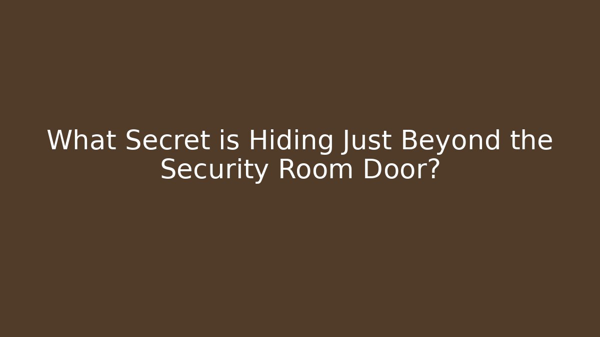 What Secret is Hiding Just Beyond the Security Room Door?