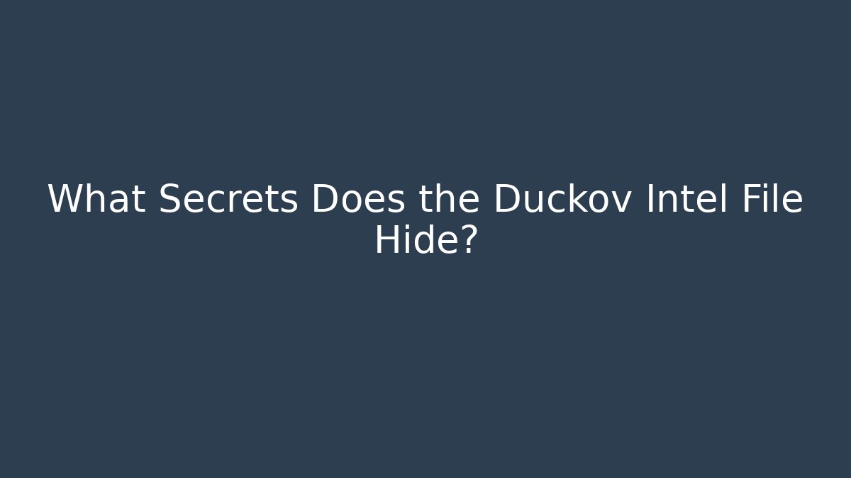 What Secrets Does the Duckov Intel File Hide?