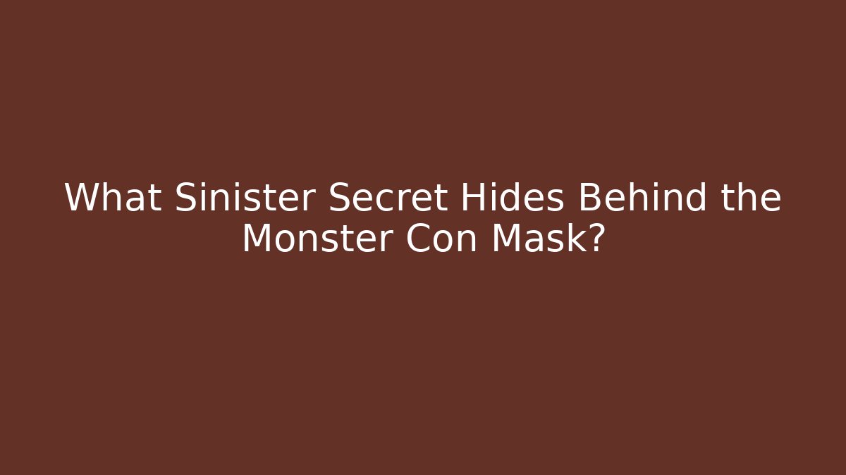 What Sinister Secret Hides Behind the Monster Con Mask? - Critter Realm