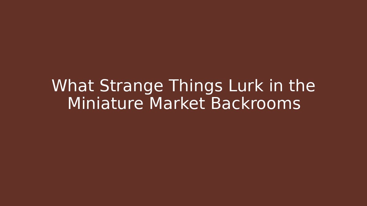 What Strange Things Lurk in the Miniature Market Backrooms