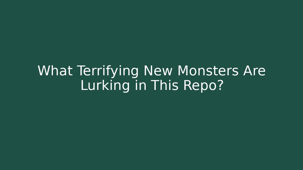 What Terrifying New Monsters Are Lurking in This Repo? - Critter Realm
