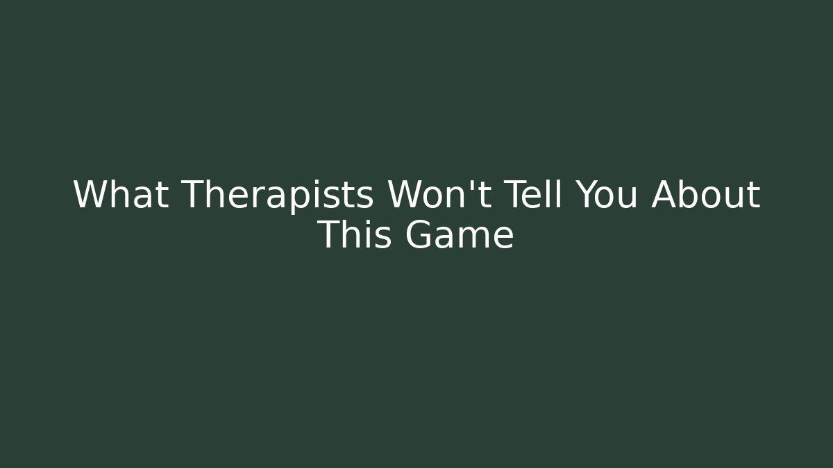 What Therapists Won’t Tell You About This Game - Critter Realm