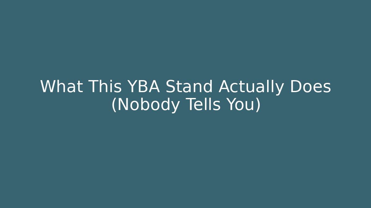 What This YBA Stand Actually Does (Nobody Tells You) - Critter Realm