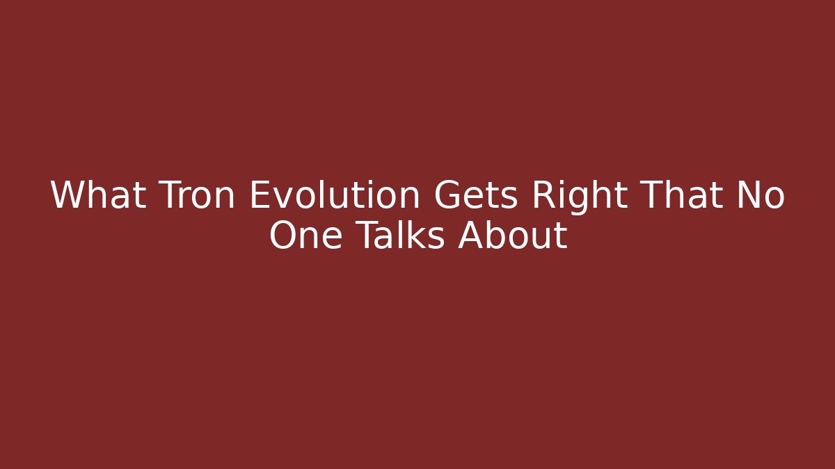 What Tron Evolution Gets Right That No One Talks About