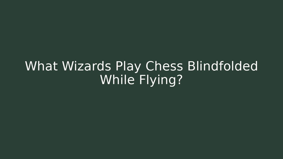 What Wizards Play Chess Blindfolded While Flying?