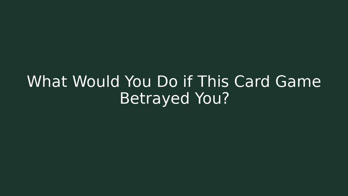 What Would You Do if This Card Game Betrayed You?