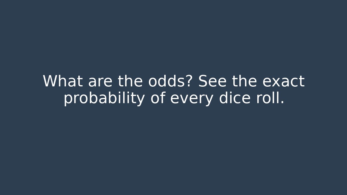 What are the odds? See the exact probability of every dice roll.