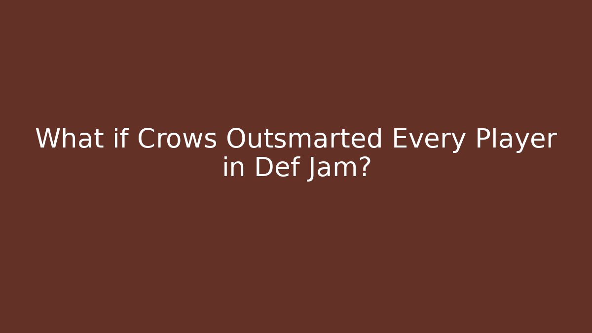 What if Crows Outsmarted Every Player in Def Jam?
