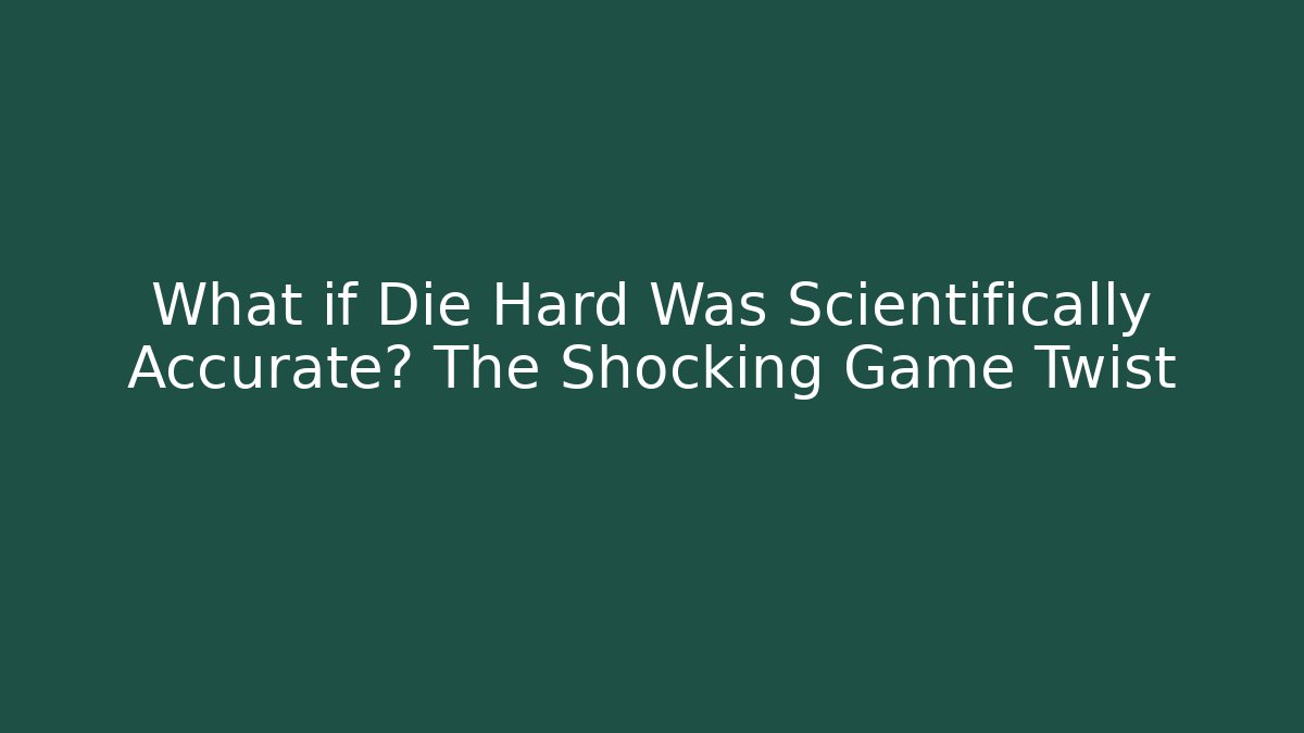 What if Die Hard Was Scientifically Accurate? The Shocking Game Twist