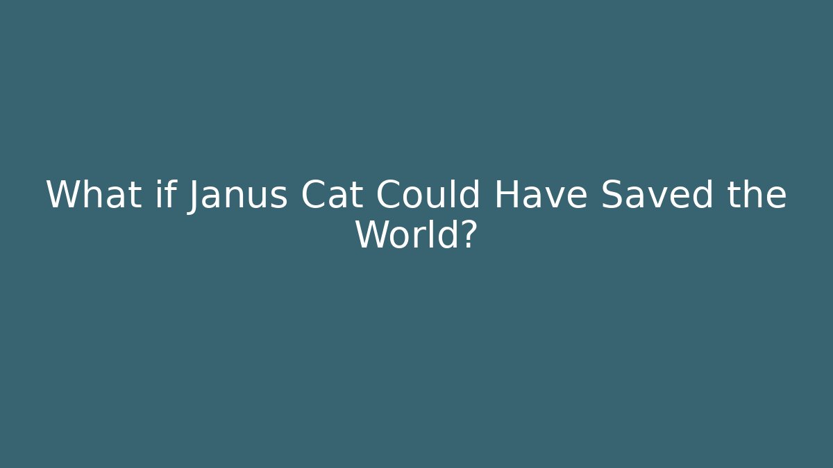 What if Janus Cat Could Have Saved the World?