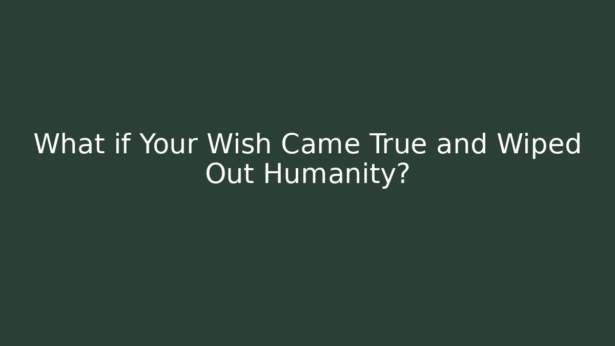 What if Your Wish Came True and Wiped Out Humanity?