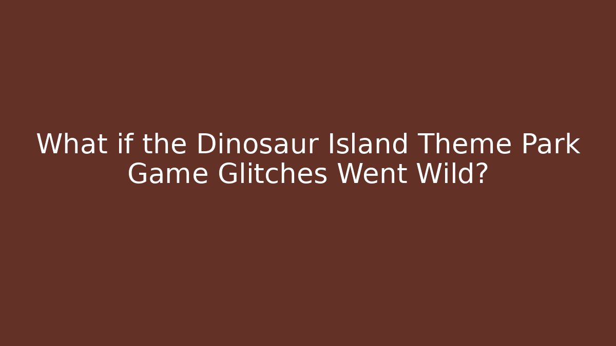 What if the Dinosaur Island Theme Park Game Glitches Went Wild?