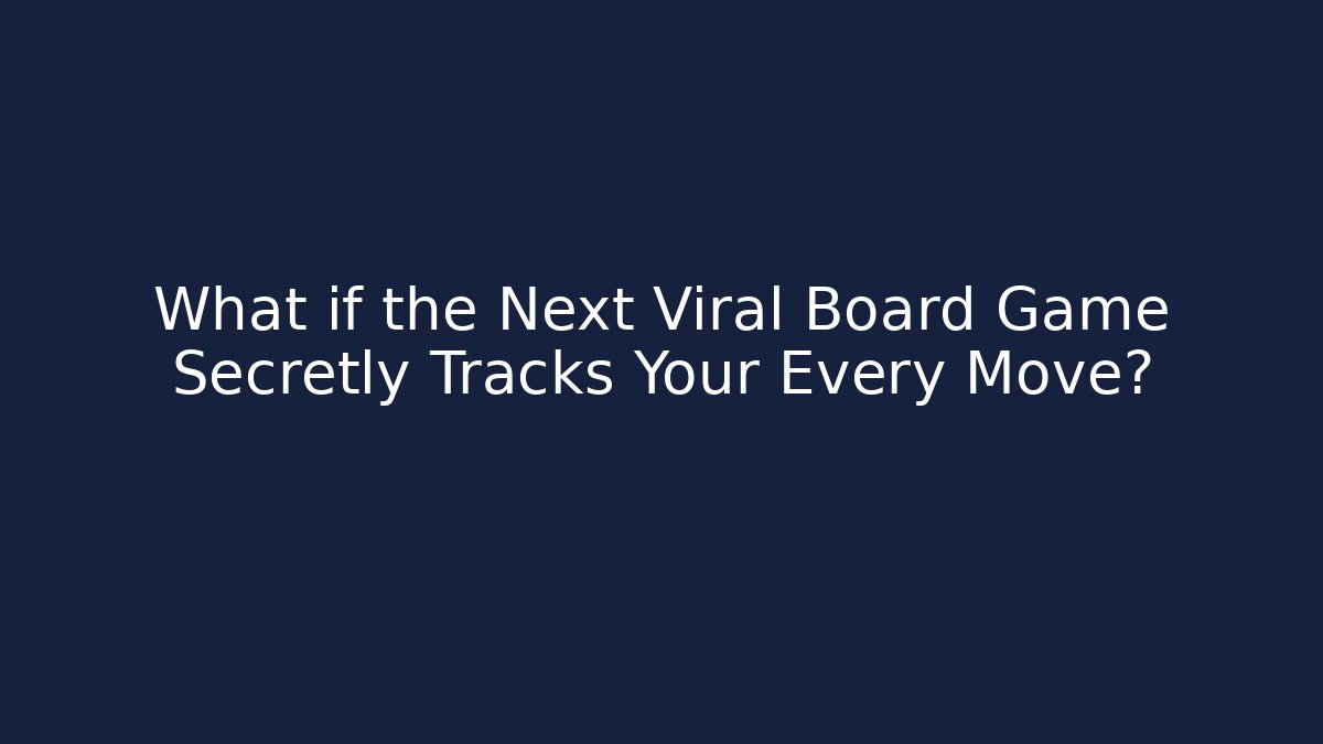 What if the Next Viral Board Game Secretly Tracks Your Every Move?