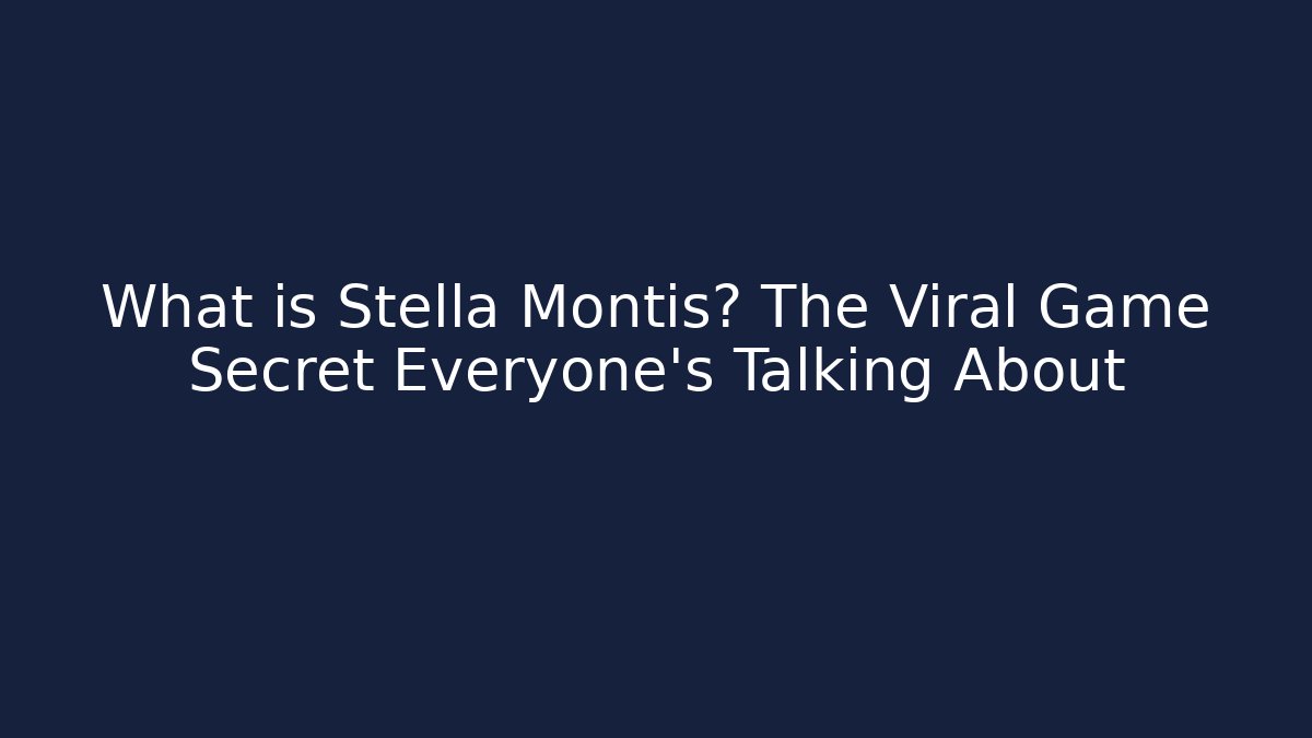 What is Stella Montis? The Viral Game Secret Everyone’s Talking About - Critter Realm