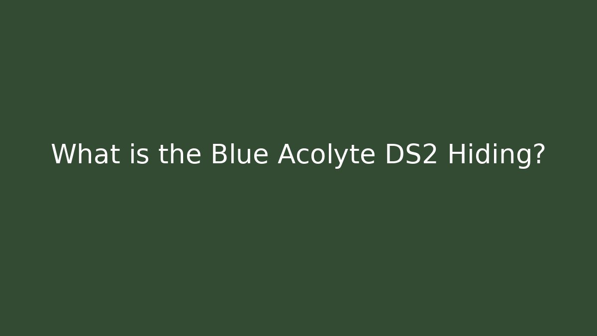 What is the Blue Acolyte DS2 Hiding?