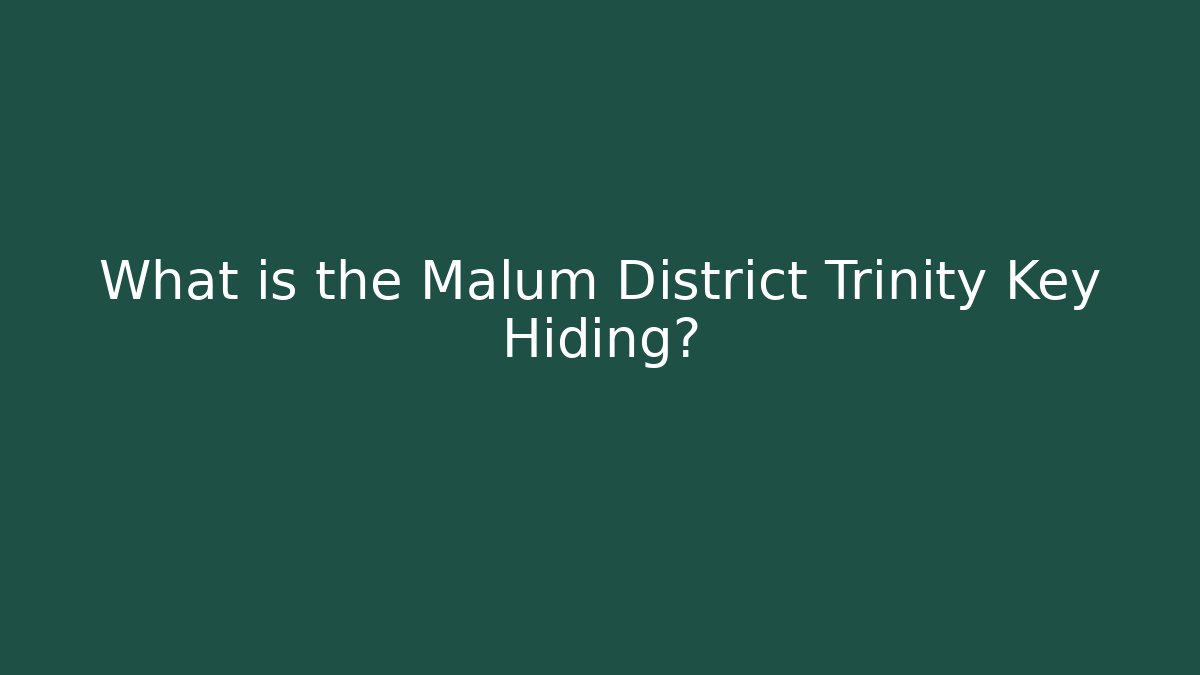 What is the Malum District Trinity Key Hiding?