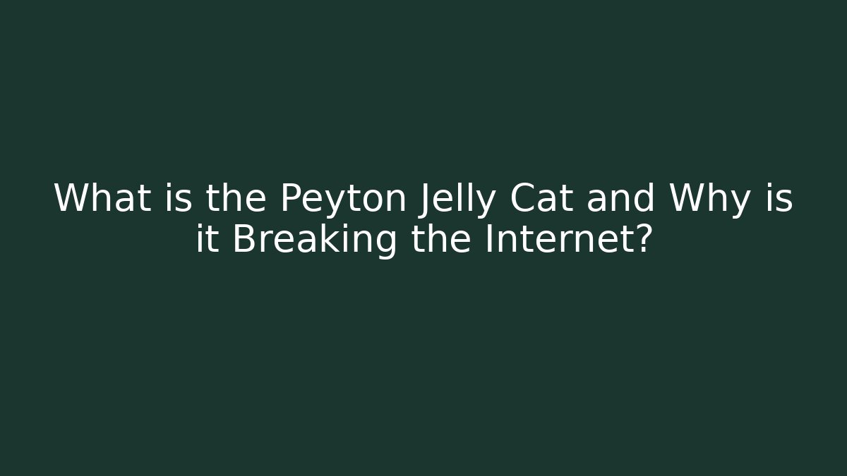 What is the Peyton Jelly Cat and Why is it Breaking the Internet?