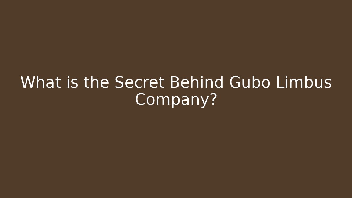 What is the Secret Behind Gubo Limbus Company?