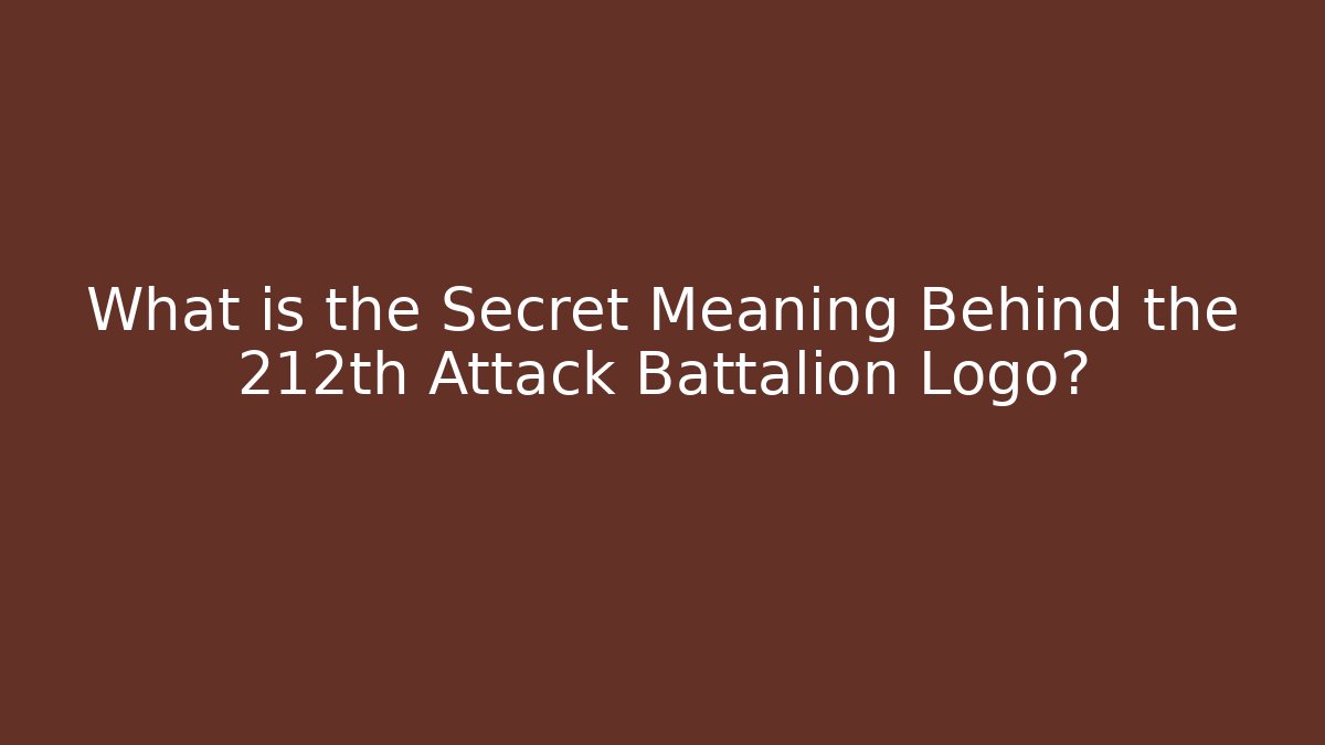 What is the Secret Meaning Behind the 212th Attack Battalion Logo?