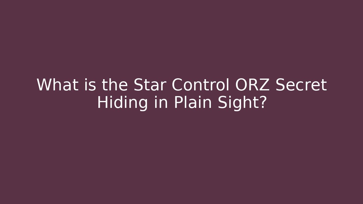 What is the Star Control ORZ Secret Hiding in Plain Sight? - Critter Realm