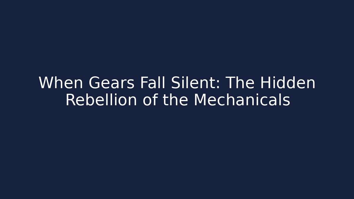 When Gears Fall Silent: The Hidden Rebellion of the Mechanicals