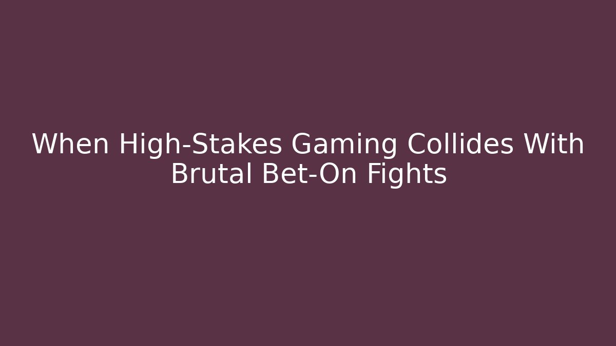 When High-Stakes Gaming Collides With Brutal Bet-On Fights