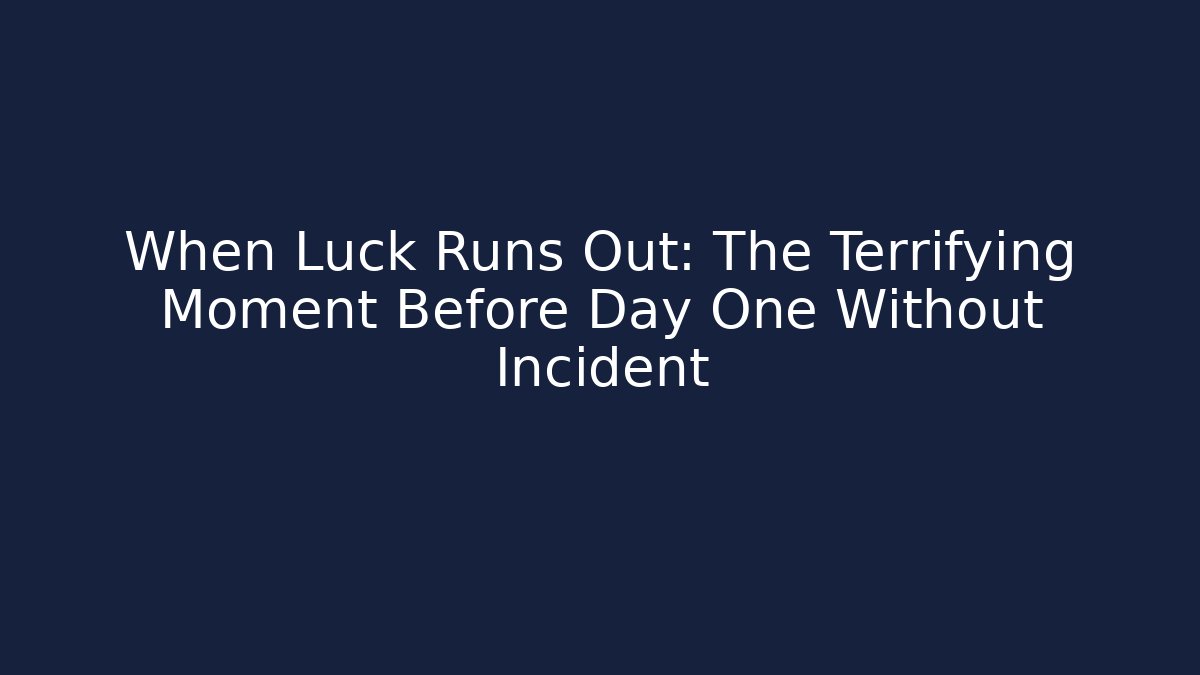 When Luck Runs Out: The Terrifying Moment Before Day One Without Incident